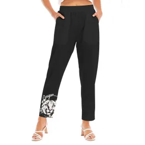 All-Over Print Women's Loose Straight-leg Pants cougar mafia