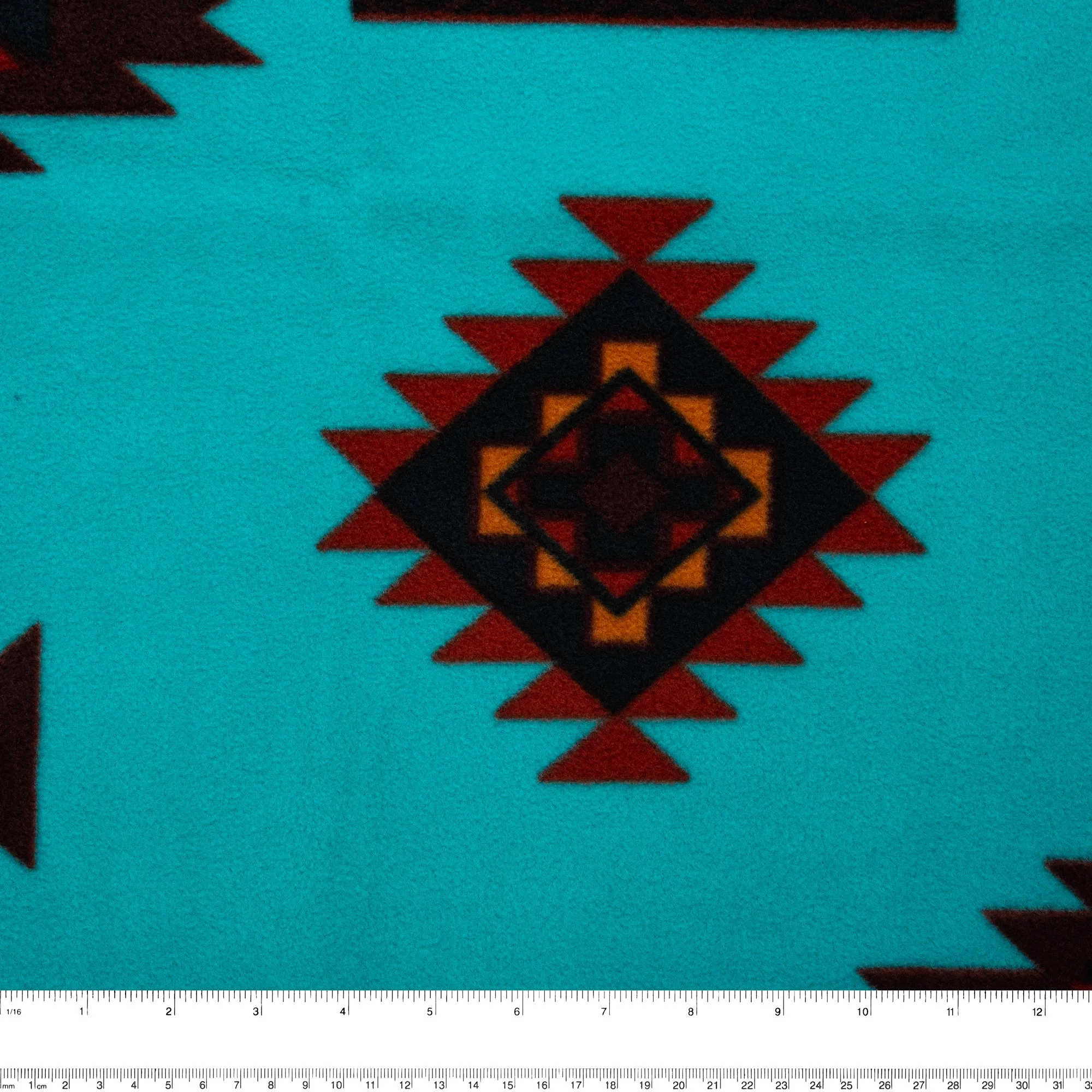 Anti Pill Fleece Print - SLIPPY - Navajo - Peacock