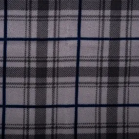 Anti Pill Fleece Print - SLIPPY - Plaids - Greymore