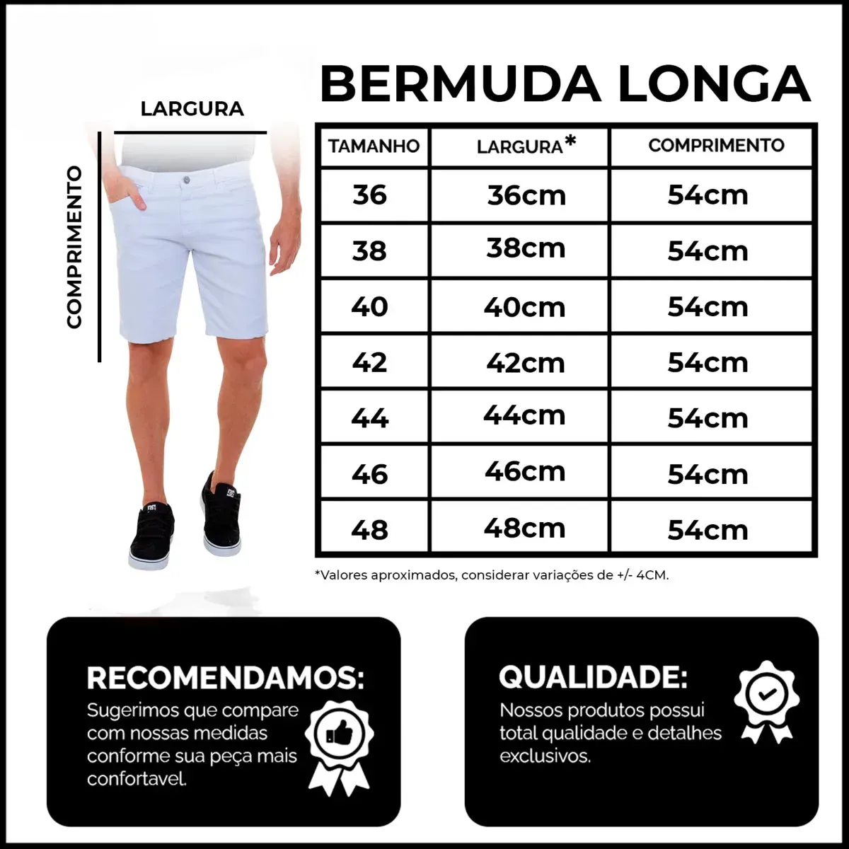 Bermuda Jeans Masculina Azul Casual Básica