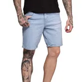 Bermuda Jeans Masculina Azul Casual Básica