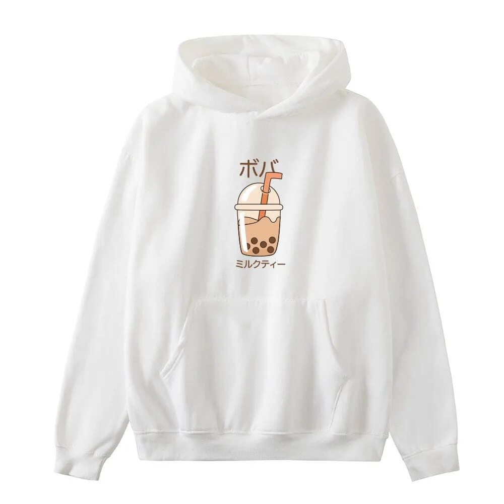 Boba Milk Tea Oversized Soft Hoodies