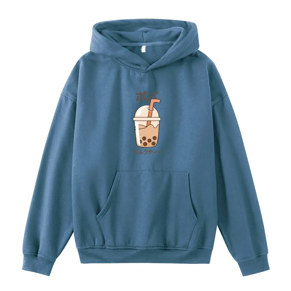 Boba Milk Tea Oversized Soft Hoodies