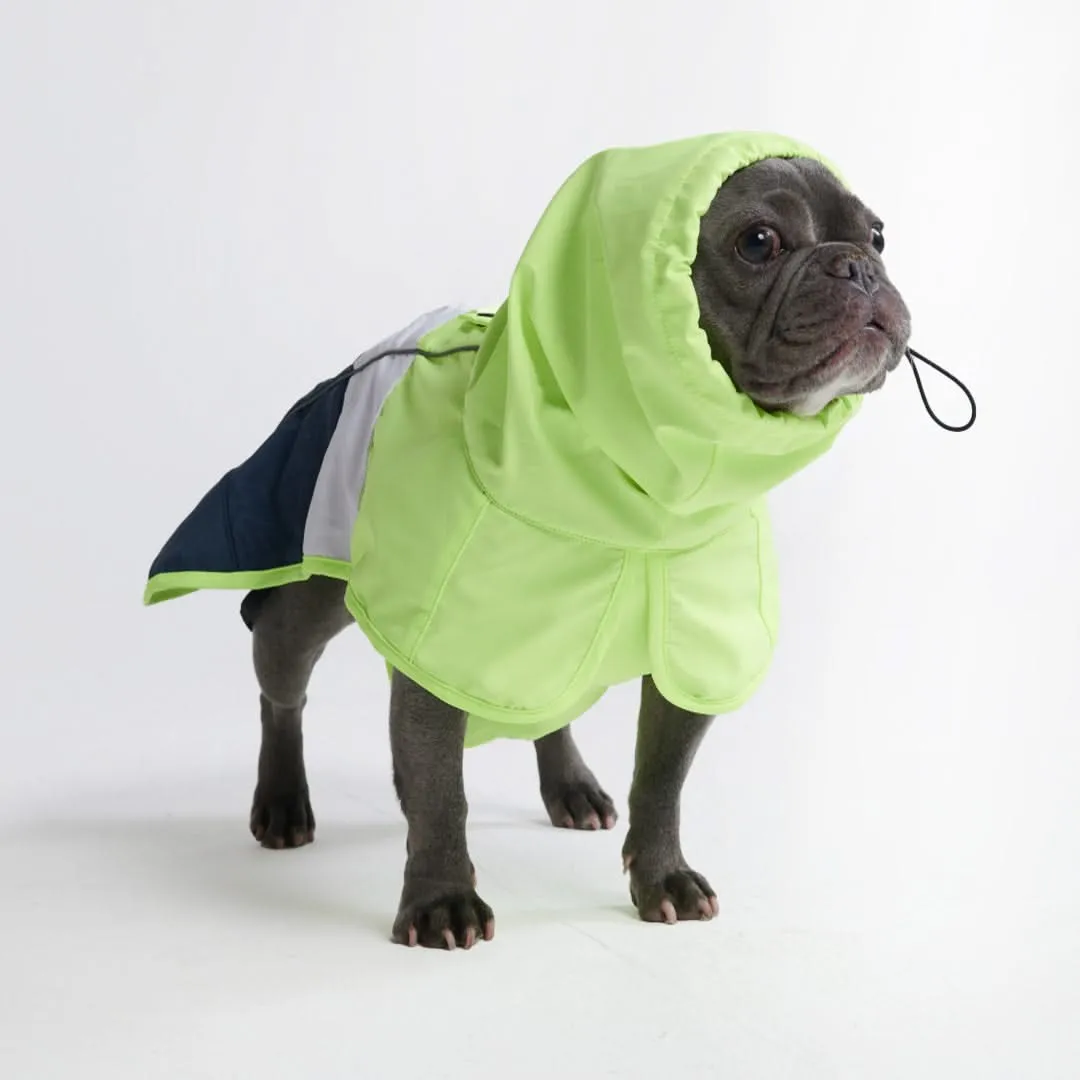 Breatheshield™ Dog Raincoat  - Lime White Navy