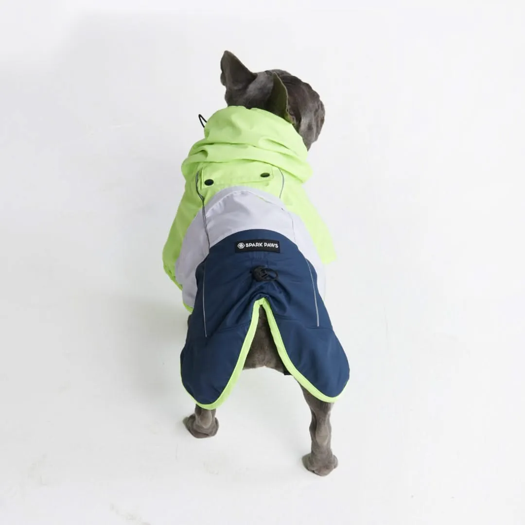 Breatheshield™ Dog Raincoat  - Lime White Navy