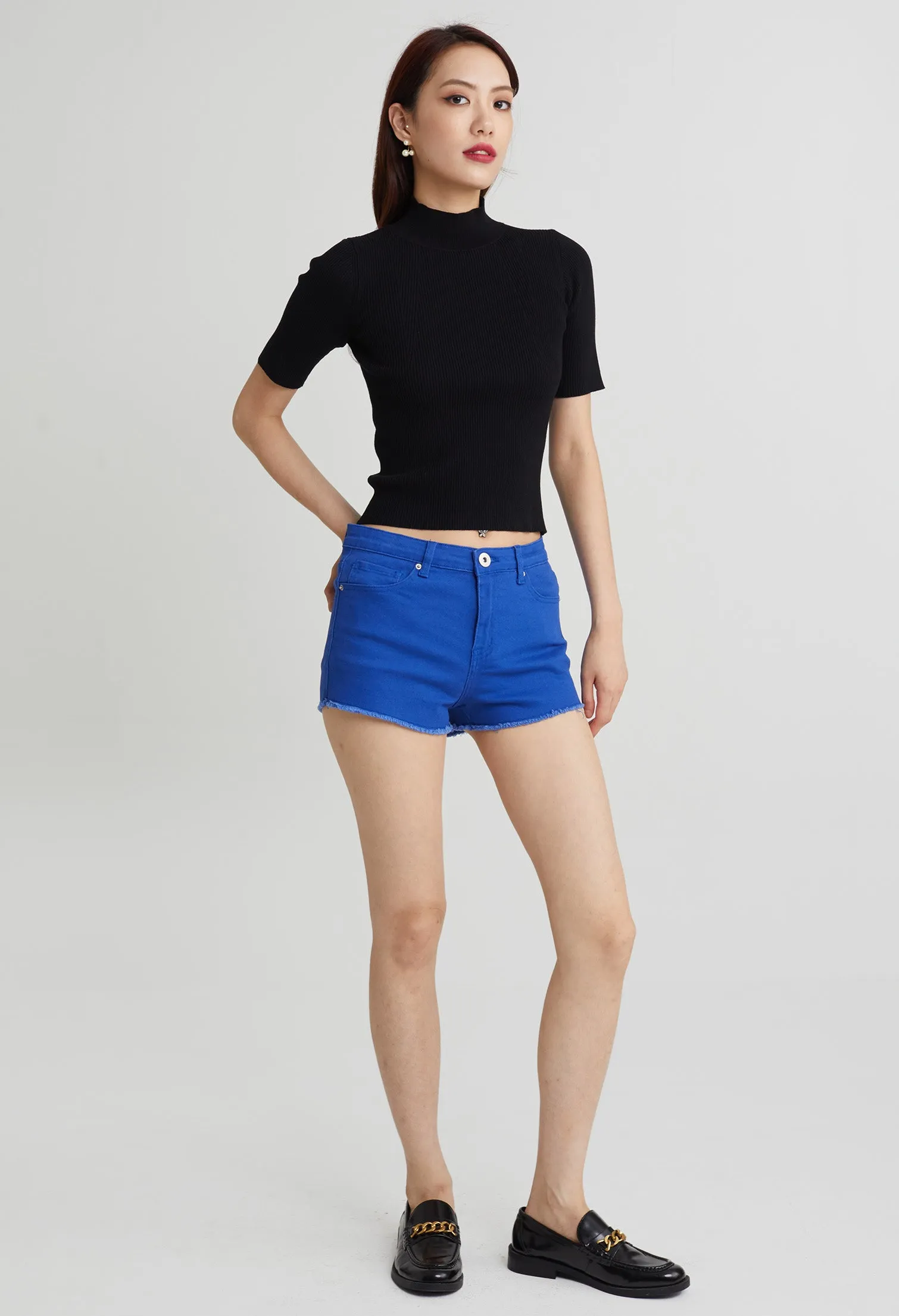 Casual Denim Seamless Shorts