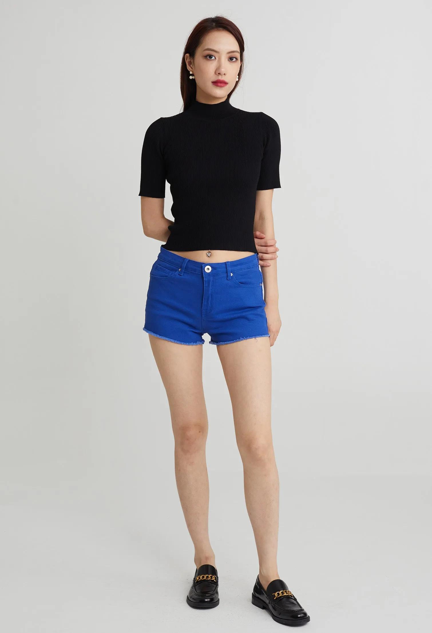 Casual Denim Seamless Shorts