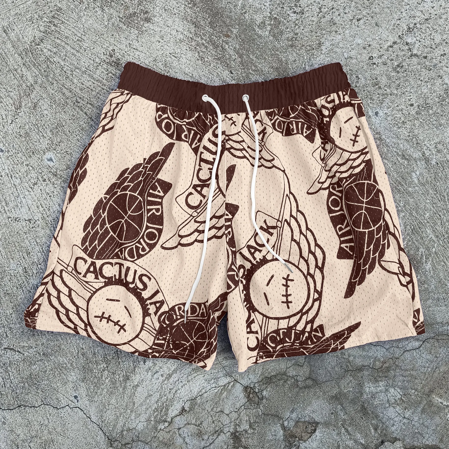 Casual personality street print shorts