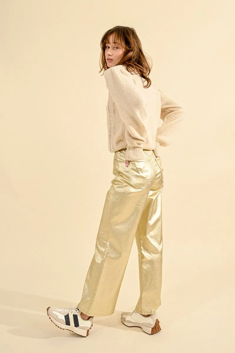 Coated Gold Pants