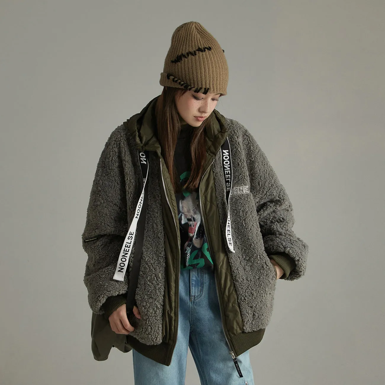 Fleece Loose Fit Hoodie Jacket