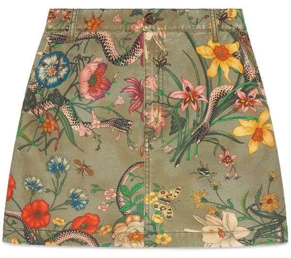 Flora Snake Mini Skirt