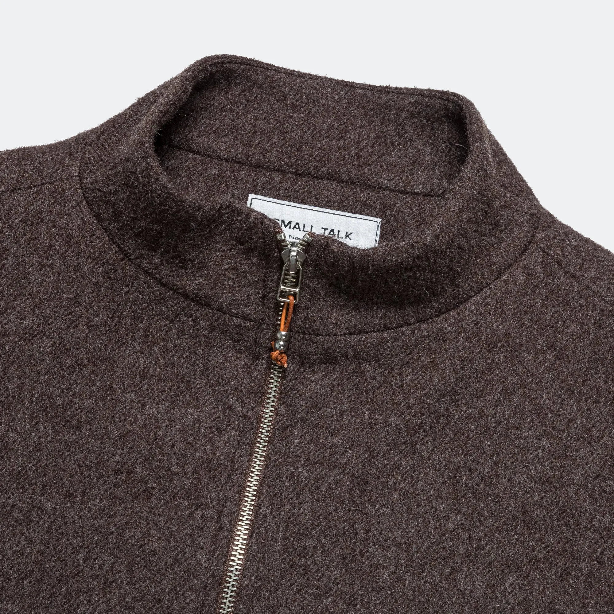 Full Zip Wool Fleece - Dark Brown