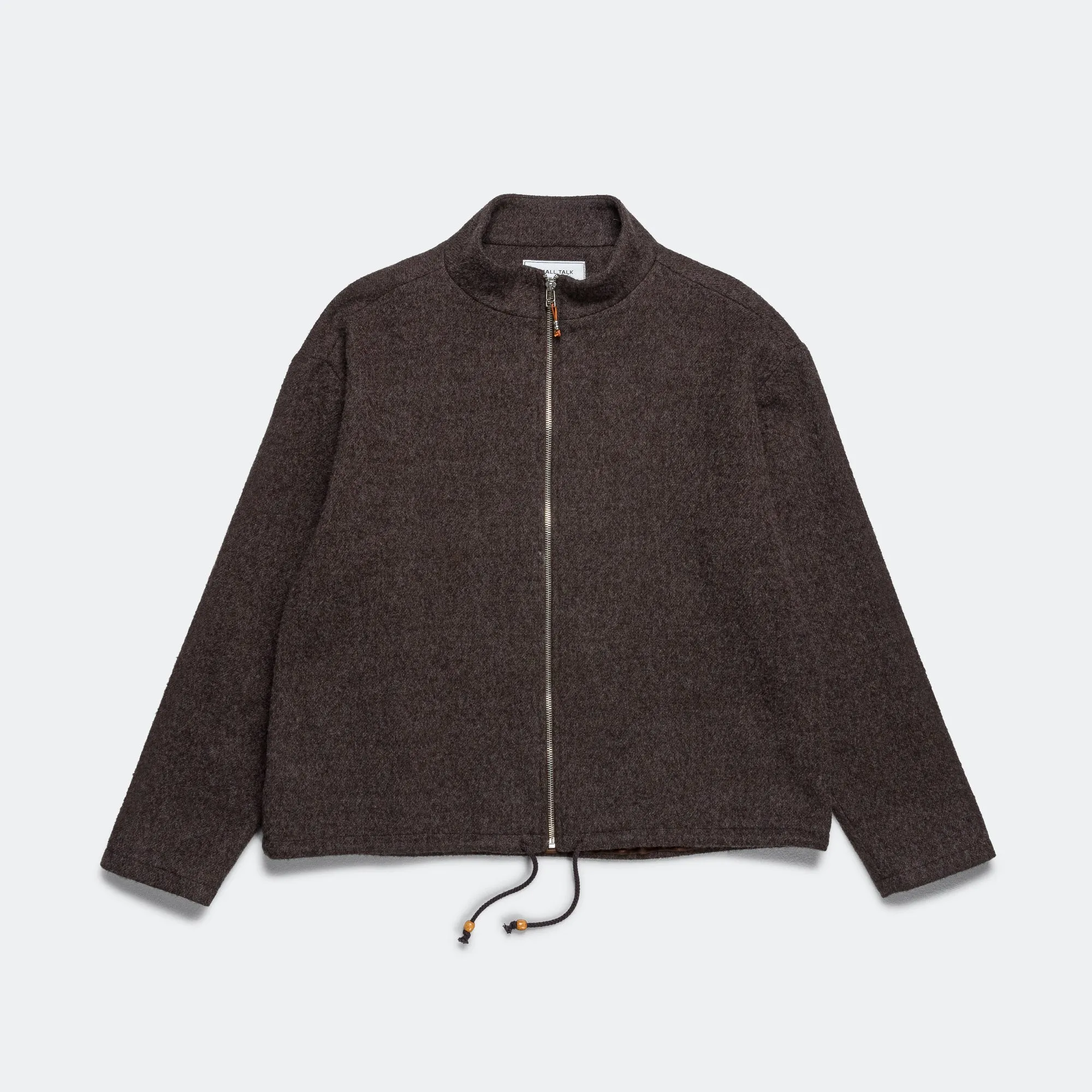 Full Zip Wool Fleece - Dark Brown