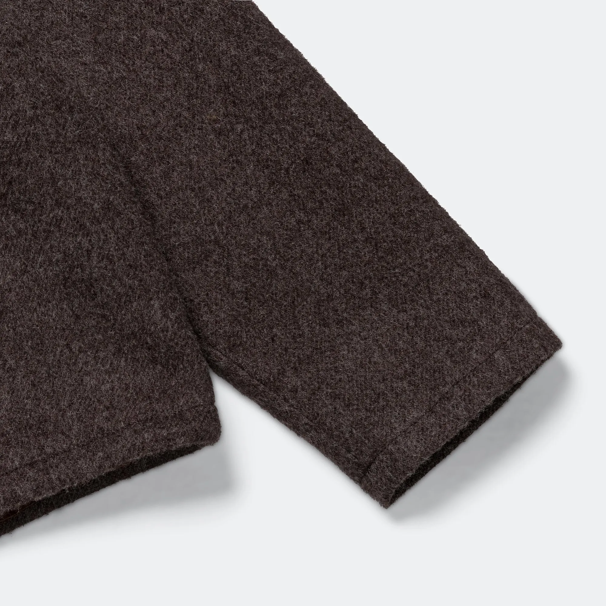 Full Zip Wool Fleece - Dark Brown