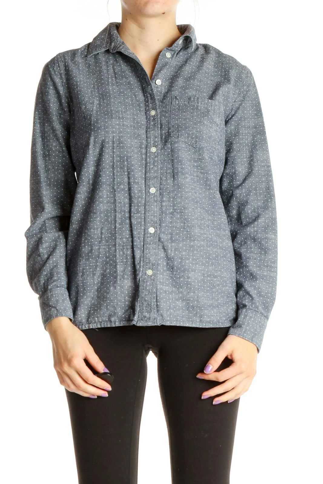 Gray Polka Dot Formal Shirt