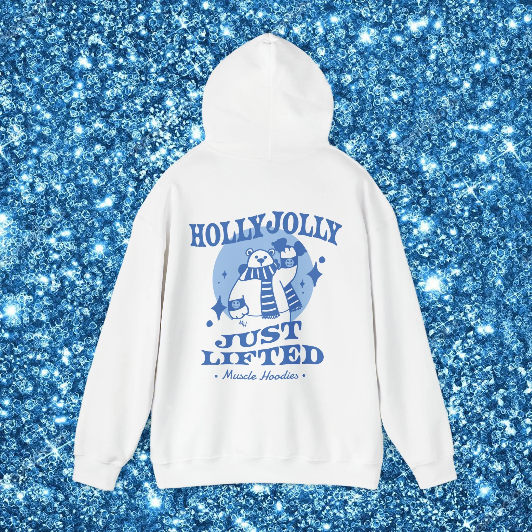 HOLLY JOLLY JUST LIFTED (BLUE)- HOODIE