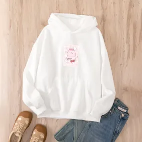 Kawaii Strawberry Yogurt Oversized Soft Hoodies