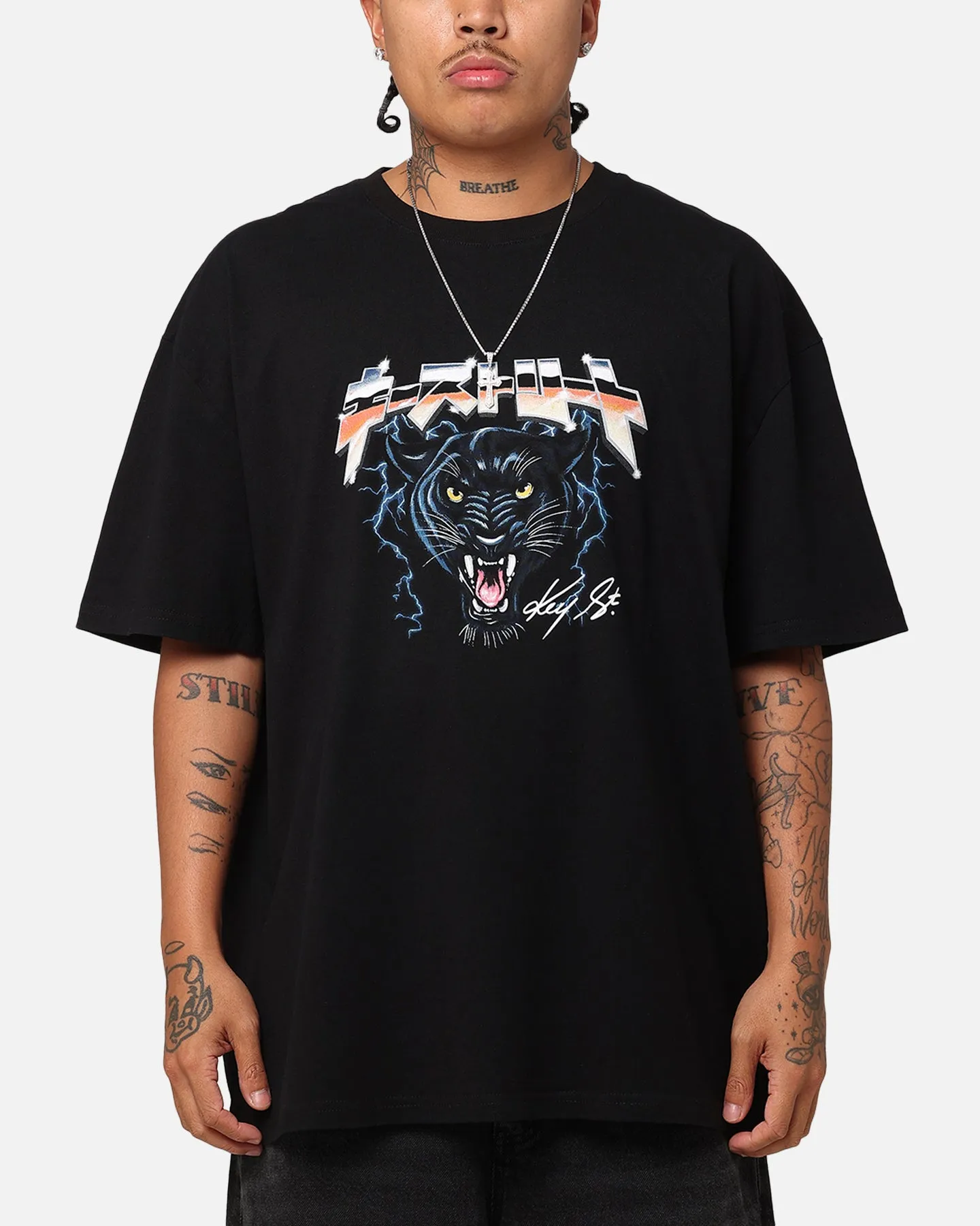 Key Street Panther Heavy T-Shirt Black