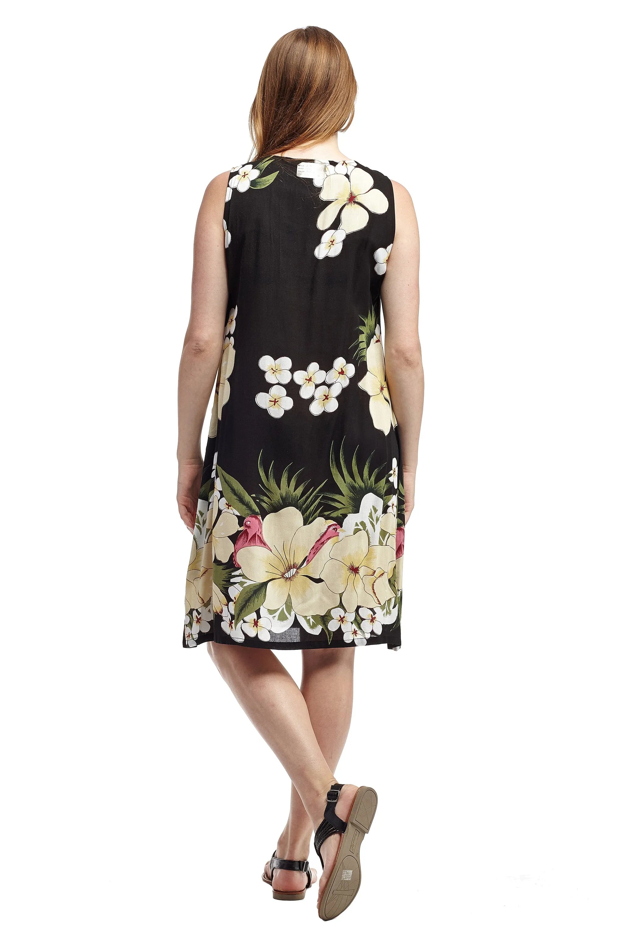 La Cera V-Neck Floral Sleeveless Short Dress