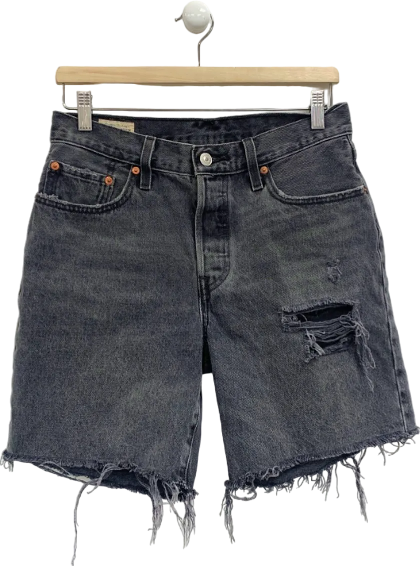 Levi's Grey Denim Distressed Shorts W 27