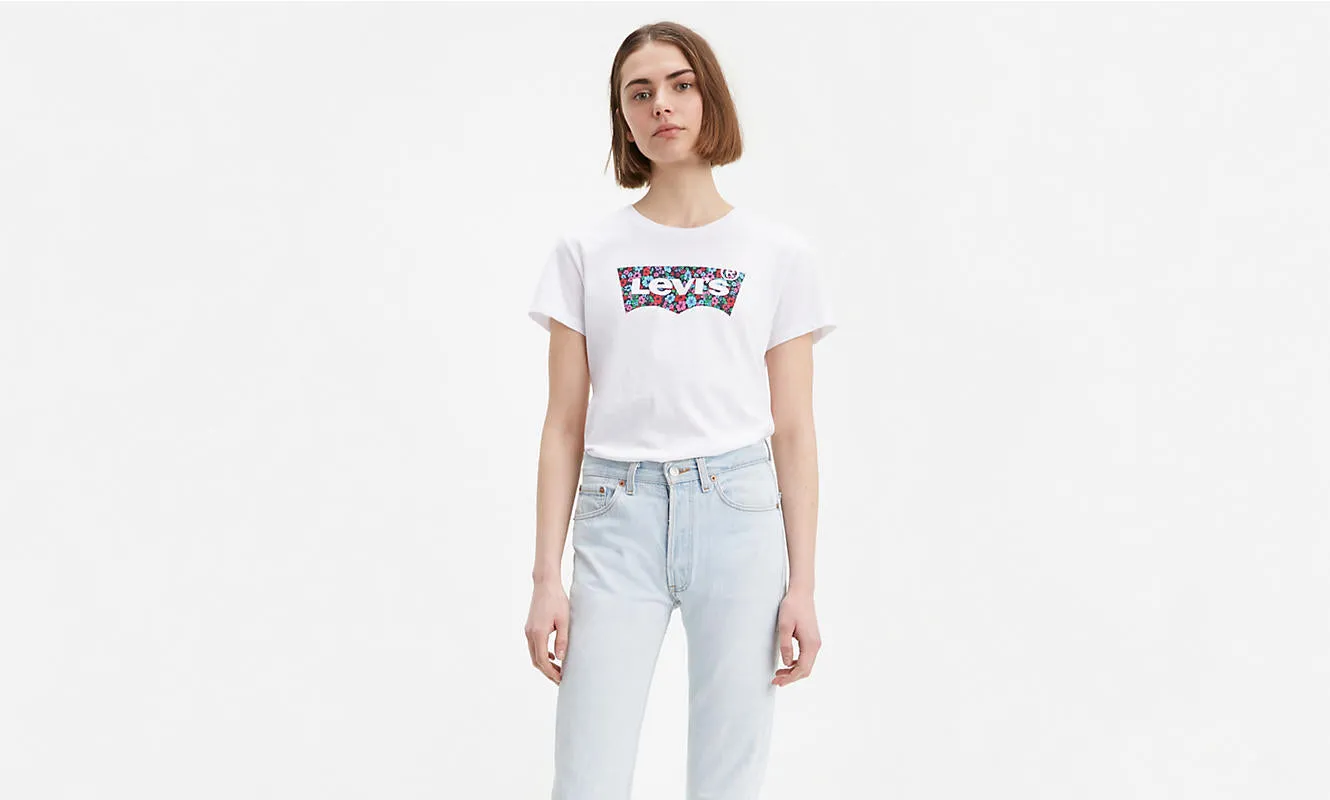 Levis Women's Perfect Batwing Floral Fill Logo T-Shirt