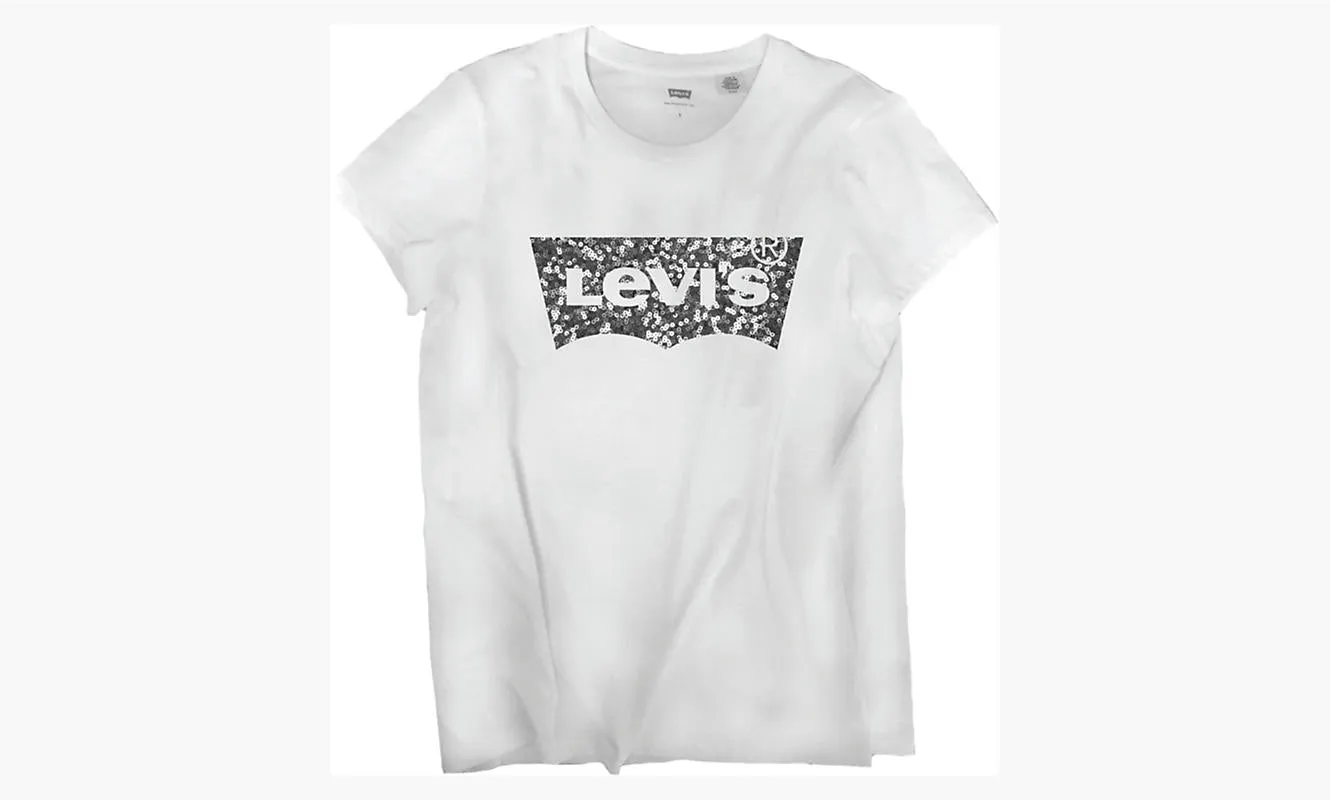 Levis Women's Perfect Batwing Sequin Fill Logo T-Shirt