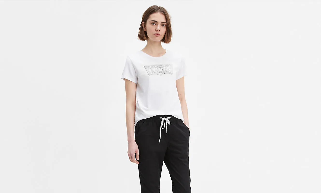 Levis Women's Perfect Batwing Sequin Fill Logo T-Shirt