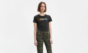 Levis Women's Perfect Multicolor Levis Text T-Shirt