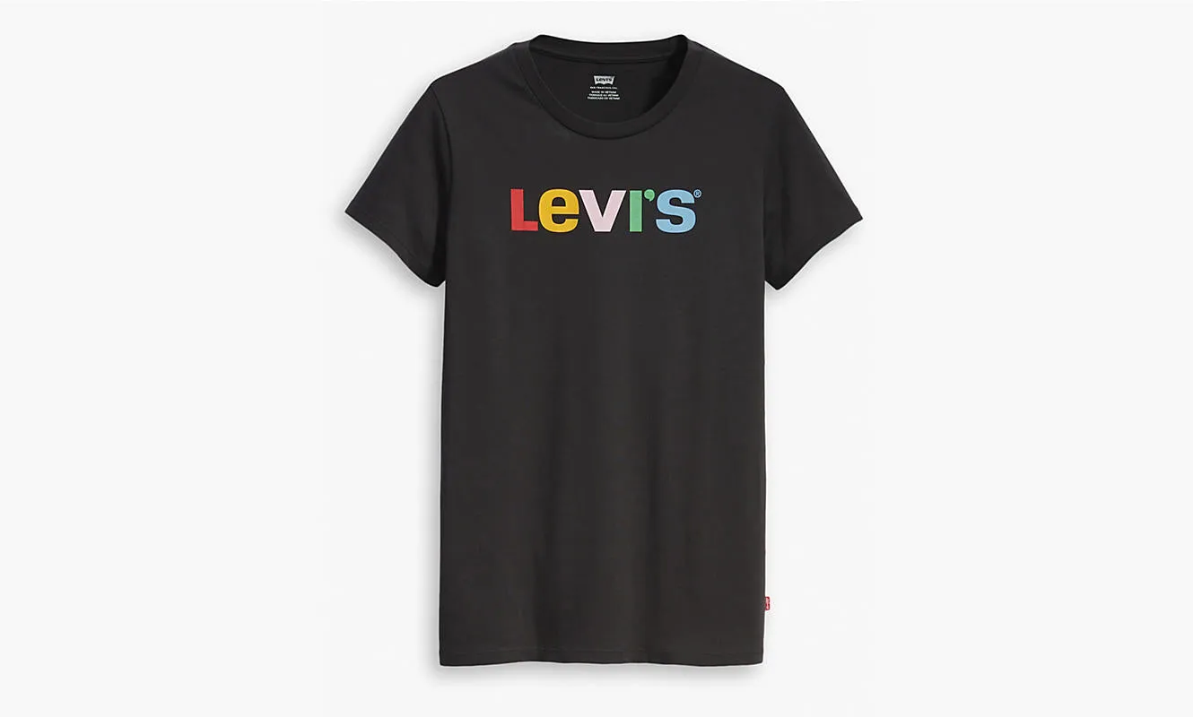 Levis Women's Perfect Multicolor Levis Text T-Shirt