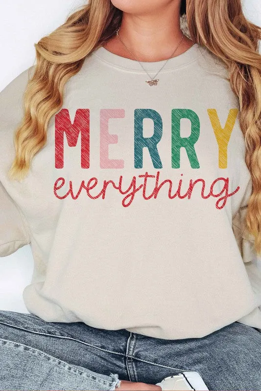 MERRY EVERYTHING CHRISTMAS OVERSIZED SWEATSHIRT