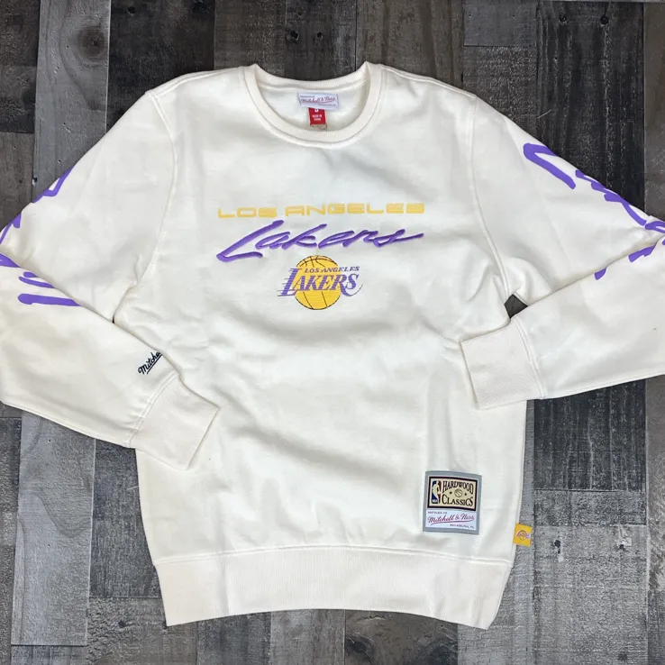 Mitchell & Ness- nba flames racing crewneck Lakers