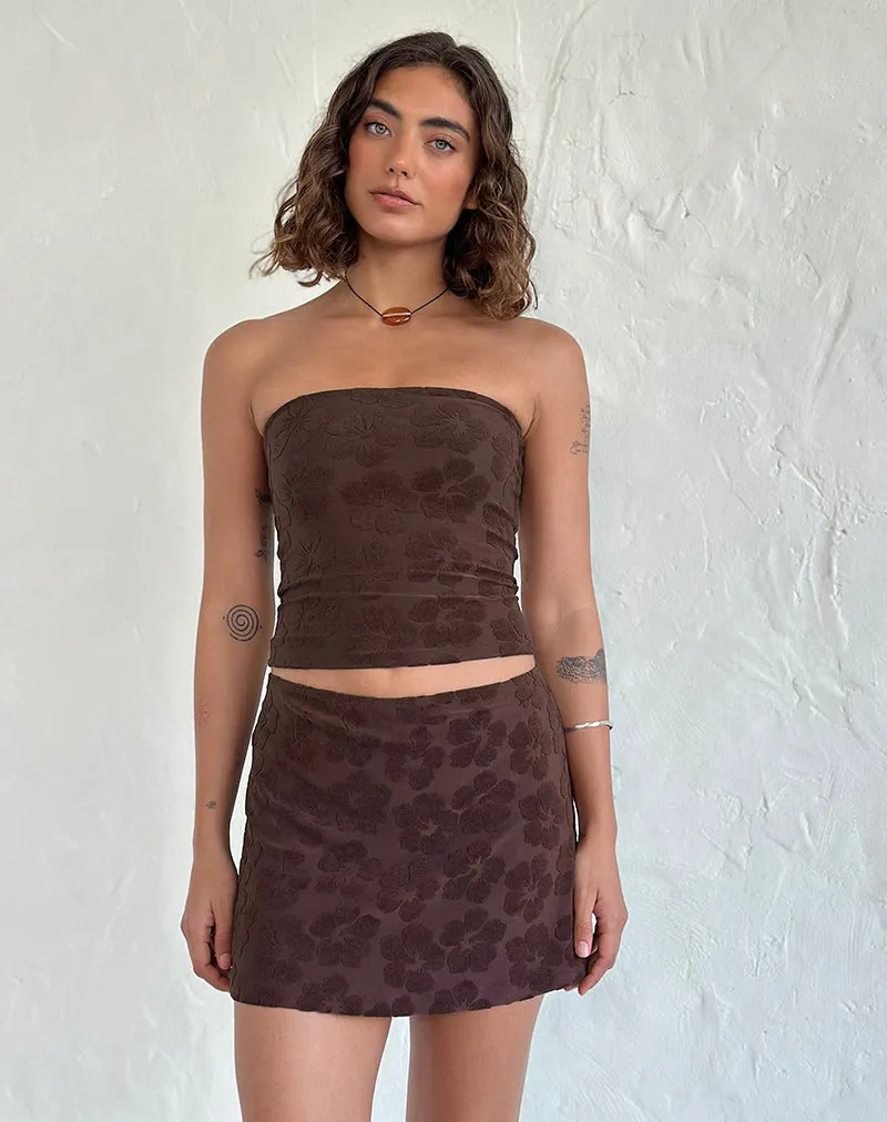 Oruto Skirt in Hibiscus Terry Brown