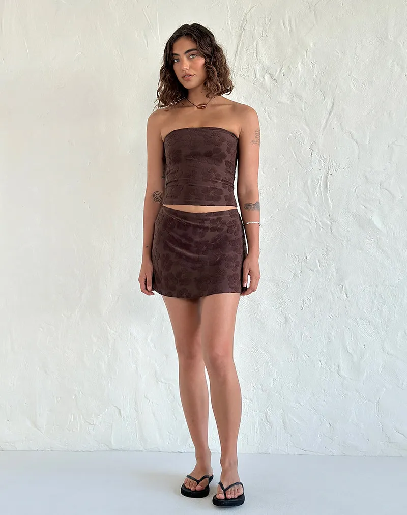 Oruto Skirt in Hibiscus Terry Brown