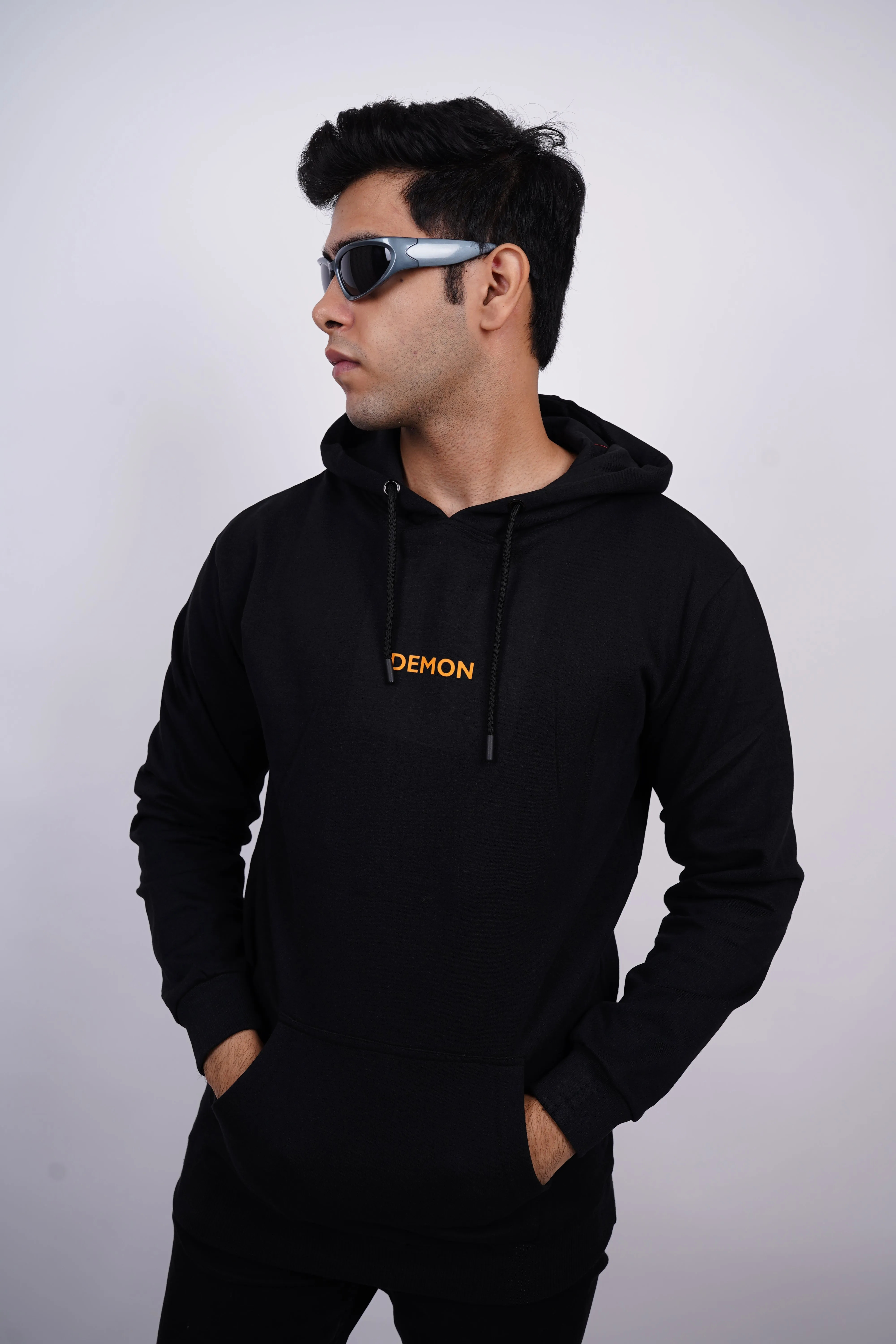 "Demon" Relaxed Fit Black Hoodie for Men By Demon Wear