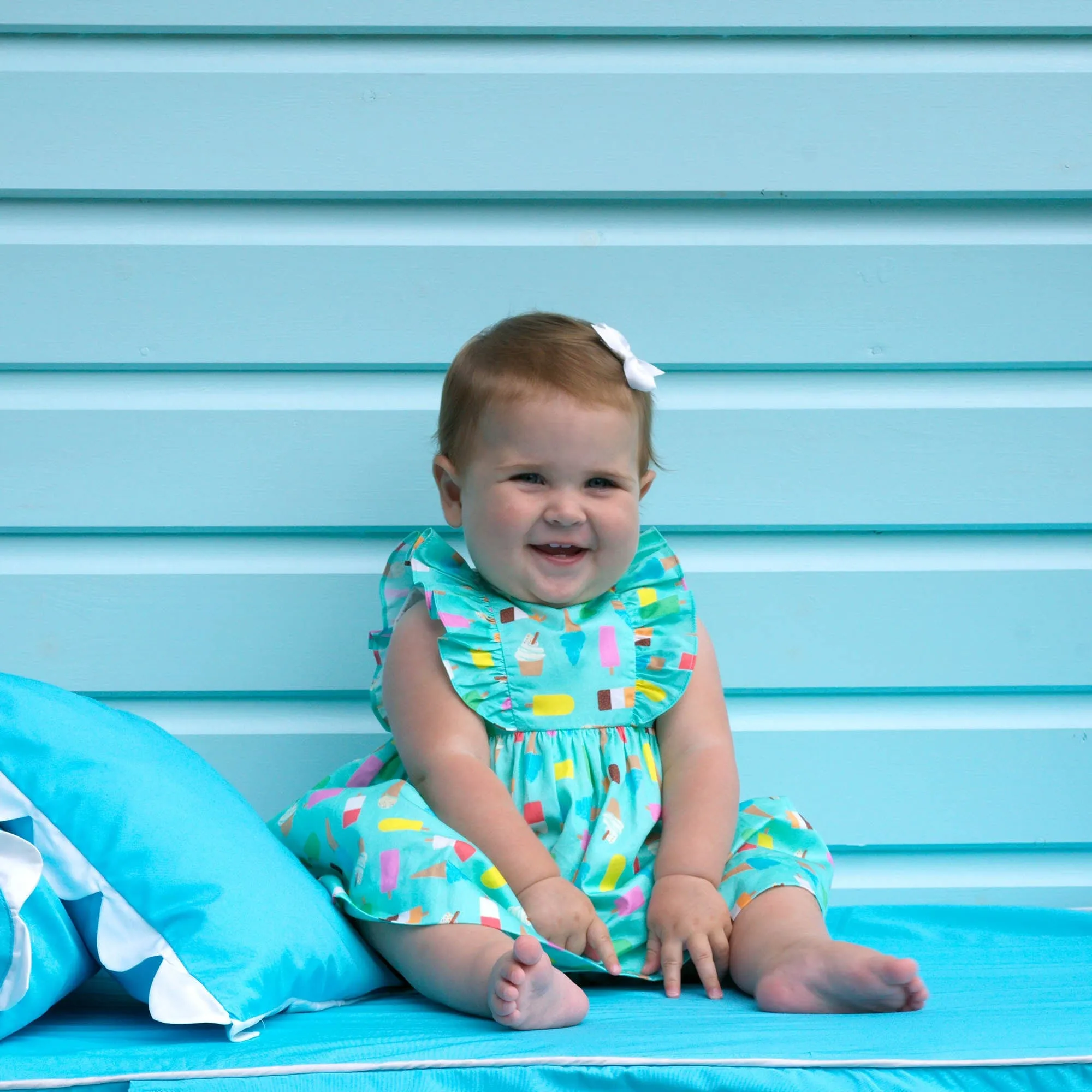 Rachel Riley Baby Girls Ice Lolly Sundress and Bloomers in Blue