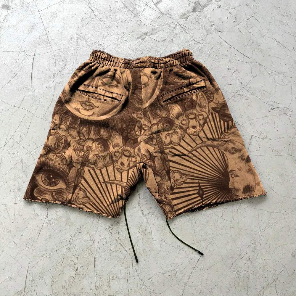 Retro fashion casual print shorts