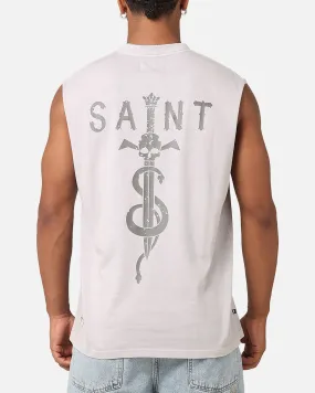 Saint Morta Daggers Oversized Muscle T-Shirt Vintage Grey