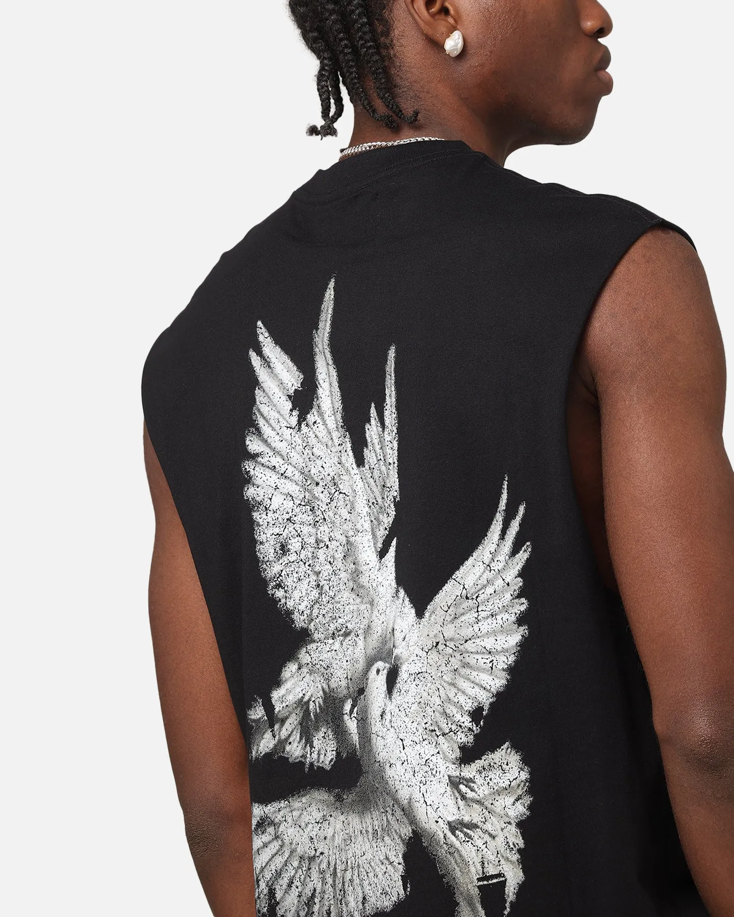 Saint Morta Doves Oversized Muscle T-Shirt Black