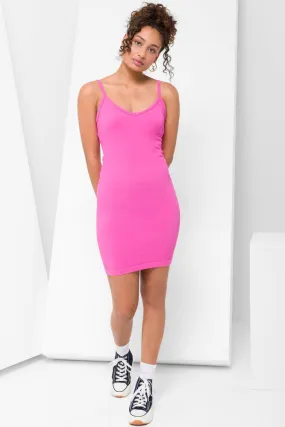 Seamless Strappy Bodycon Dress Pink