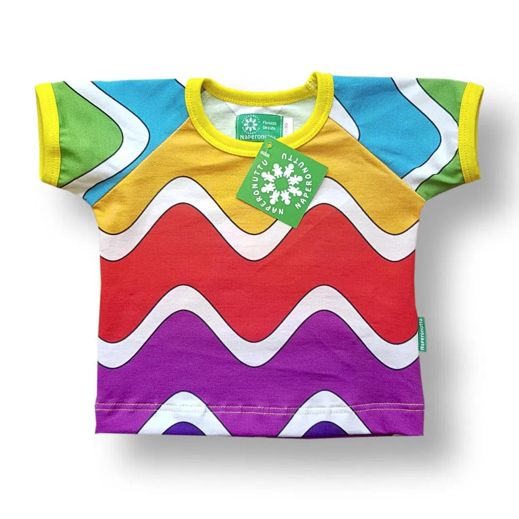 Short sleeve shirt- rainbow waves