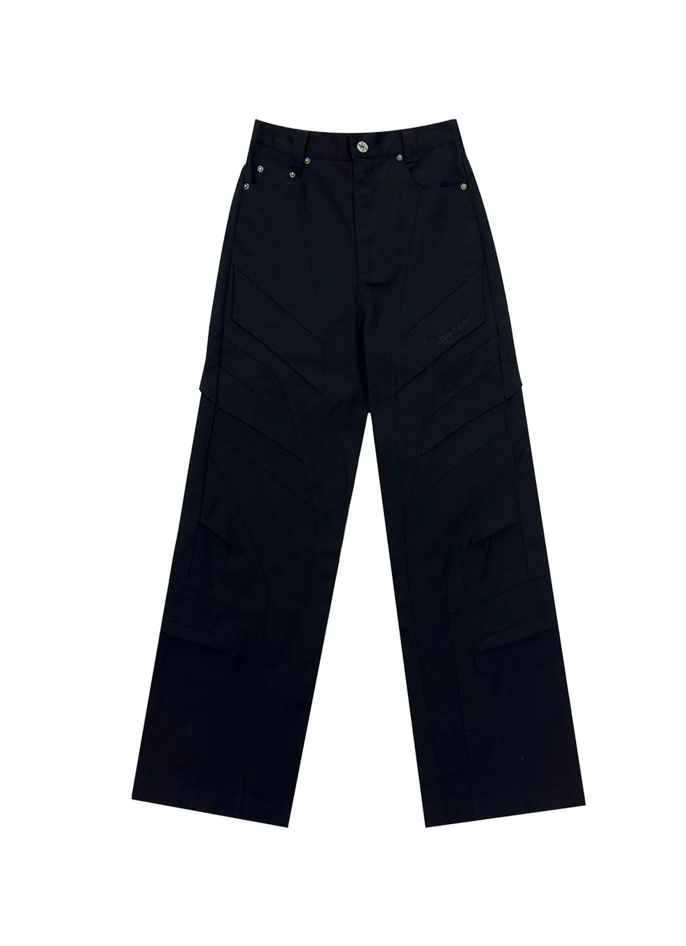 Split loose-fitting straight pants