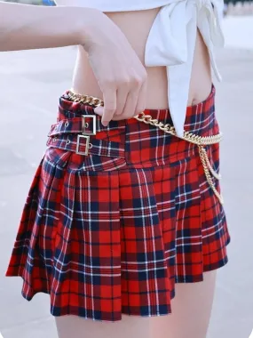 Vintage plaid mini skirt