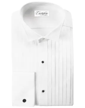 White Cotton Wing Collar (Roma) Tuxedo Shirt by Cristoforo Cardi